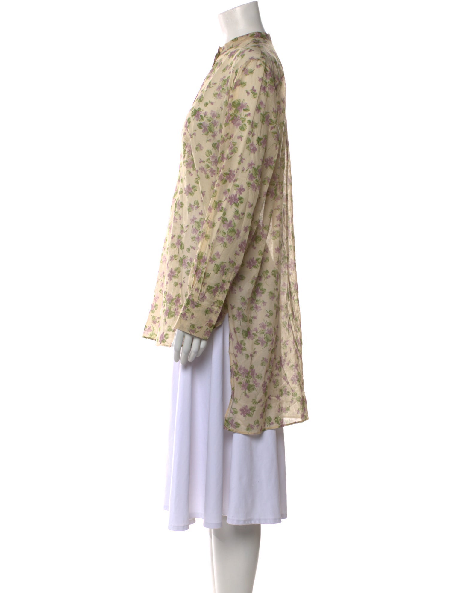 Christian Dior Floral Print Mock Neck Tunic